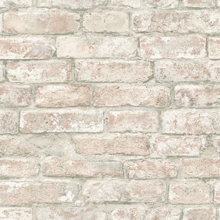 Kd White Washed Denver Brick Peel & Stick Wallpaper Brown KD2809484